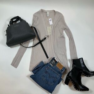 Joie Cardigan Sweater Platinum Oak Small
